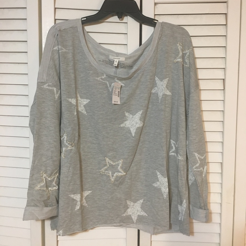 New maurices xxl gray star pullover shirt